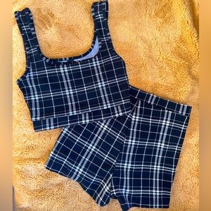 Plaid tank and short set